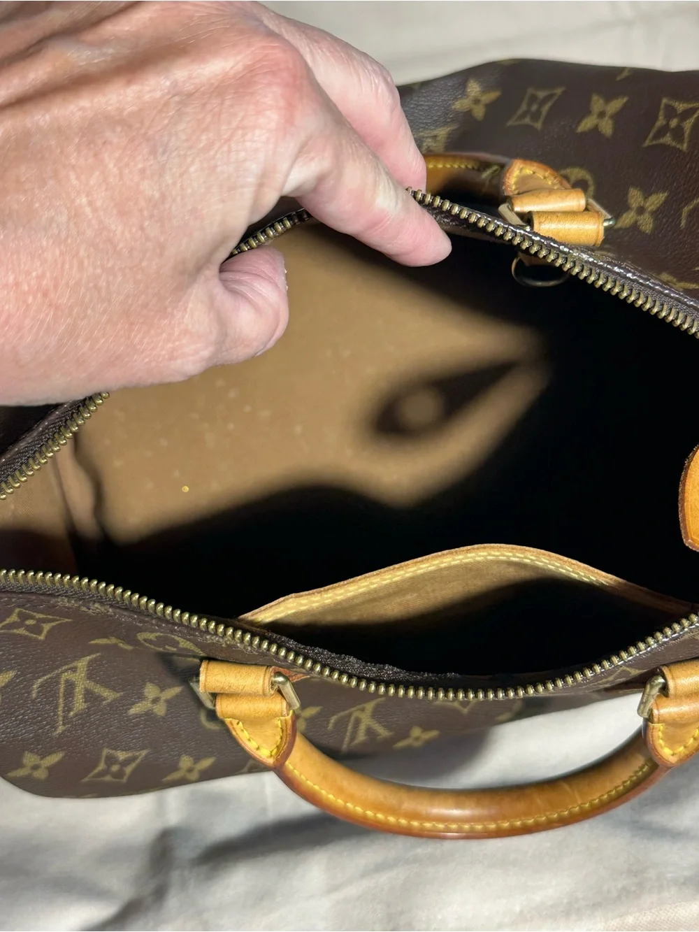 Louis Vuitton Monogram Speedy 30 Satchel in Brown and Tan